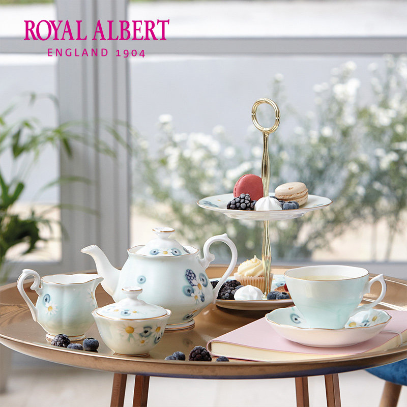 RoyalAlbert皇家阿尔伯特美食家系列骨瓷茶壶咖啡杯点心盘茶杯碟