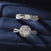 结婚仿真钻戒一对扭臂可调节对戒新娘婚礼仪式 求婚假戒指道具 用