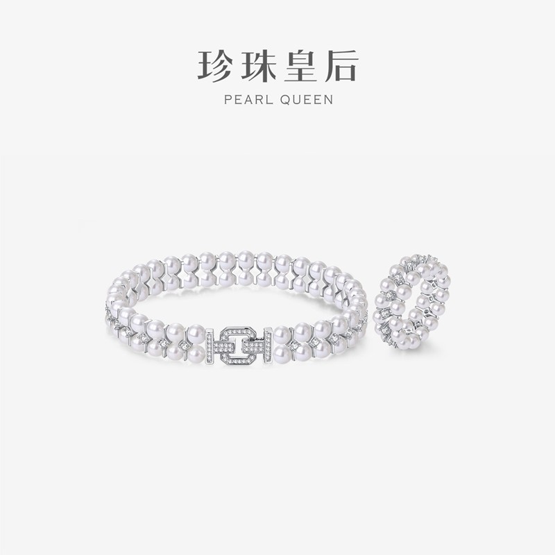 珍珠皇后 双排珠淡水珍珠手链弹力绳戒指时尚个性搭配,珠宝/钻石/翡翠,手饰,淘宝优惠券,粉丝福利购,淘宝优惠卷