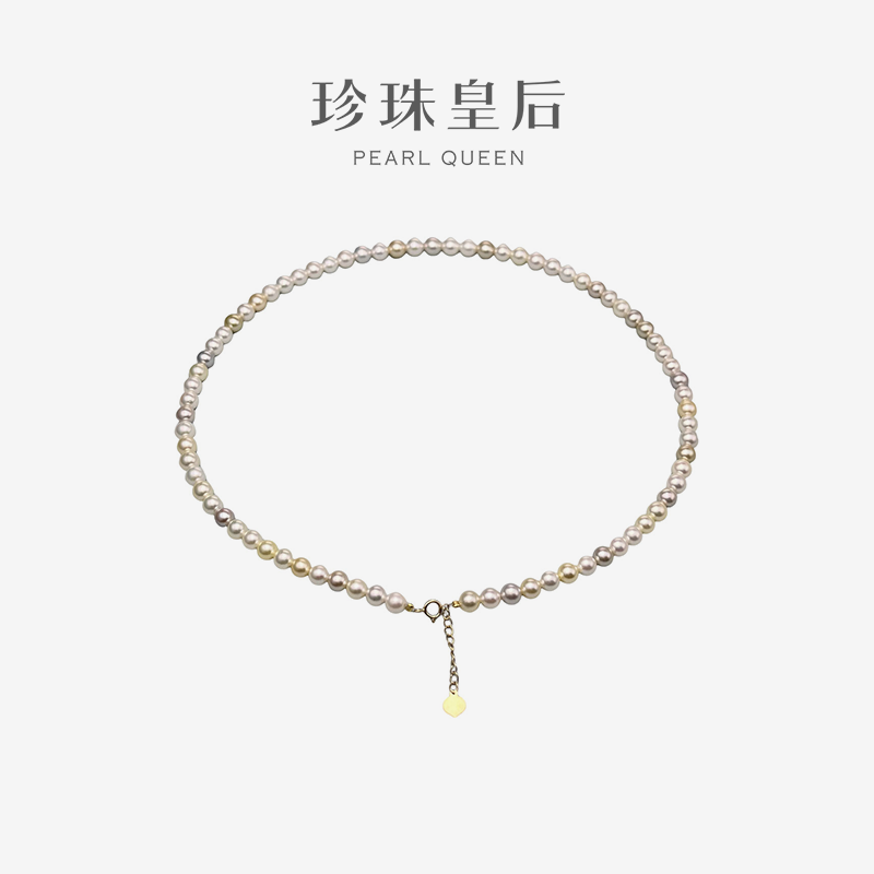 珍珠皇后 【糖果皇后】5-6mm海水akoya珍珠项链正圆极强光 真科研