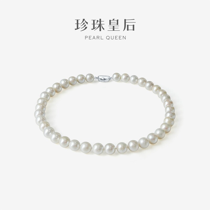 珍珠皇后 淡水珍珠项链送妈妈款8-10mm颈链正圆送妈妈礼物
