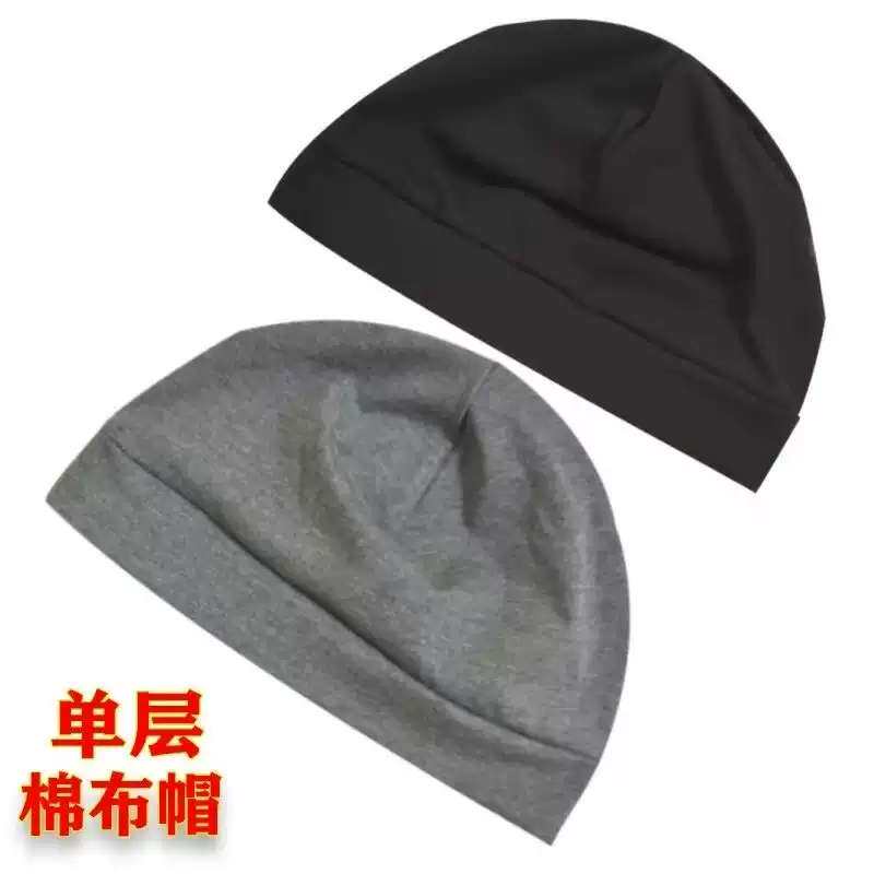 棉睡帽单层睡觉空调薄款棉帽成人