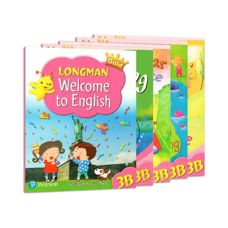 香港朗文少儿英语教材Longman Welcome to English 3B小学生课本听力语法读写综合练习册套装5本三年级下学期英文原版图书籍电子版