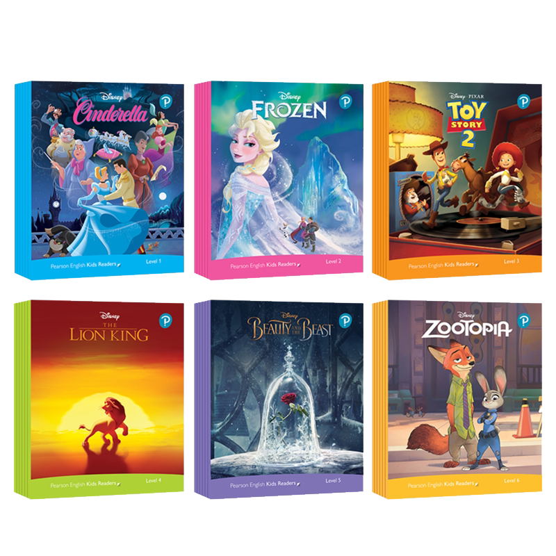 英文原版 Disney Kids Readers 迪士尼少儿英语分级阅读经典故事书Level 1 23456级培生小学英语绘本冰雪奇缘动画故事词汇语法句法