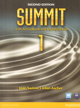 特价清仓Pearson 原版大学英语教材尖峰 SUMMIT  1 with ActiveBook and MyEnglishLab  2nd Edition