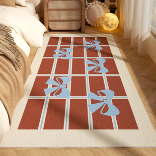 床边地毯卧室房间床尾脚垫防滑主卧长条可擦毛绒客厅沙发茶几地垫