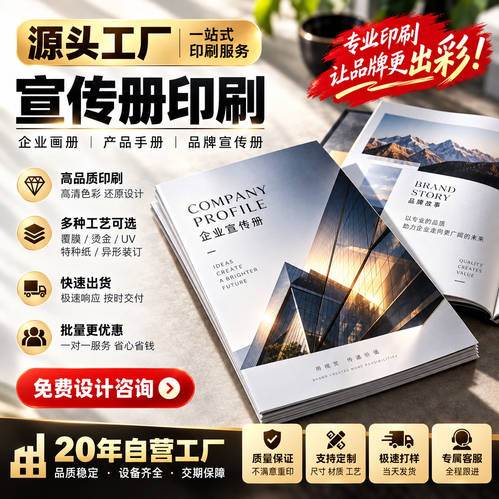 画册印刷定制宣传册印刷设计制作公司企业员工产品手册定做小册子说明书合同封套彩页图册样本样册打印三折页