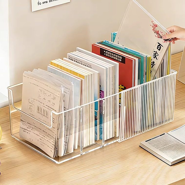 书本收纳盒桌面书架学生课本书籍绘本整理置物架透明可伸缩书立架,收纳整理,桌面收纳盒,淘宝优惠券,粉丝福利购,淘宝优惠卷
