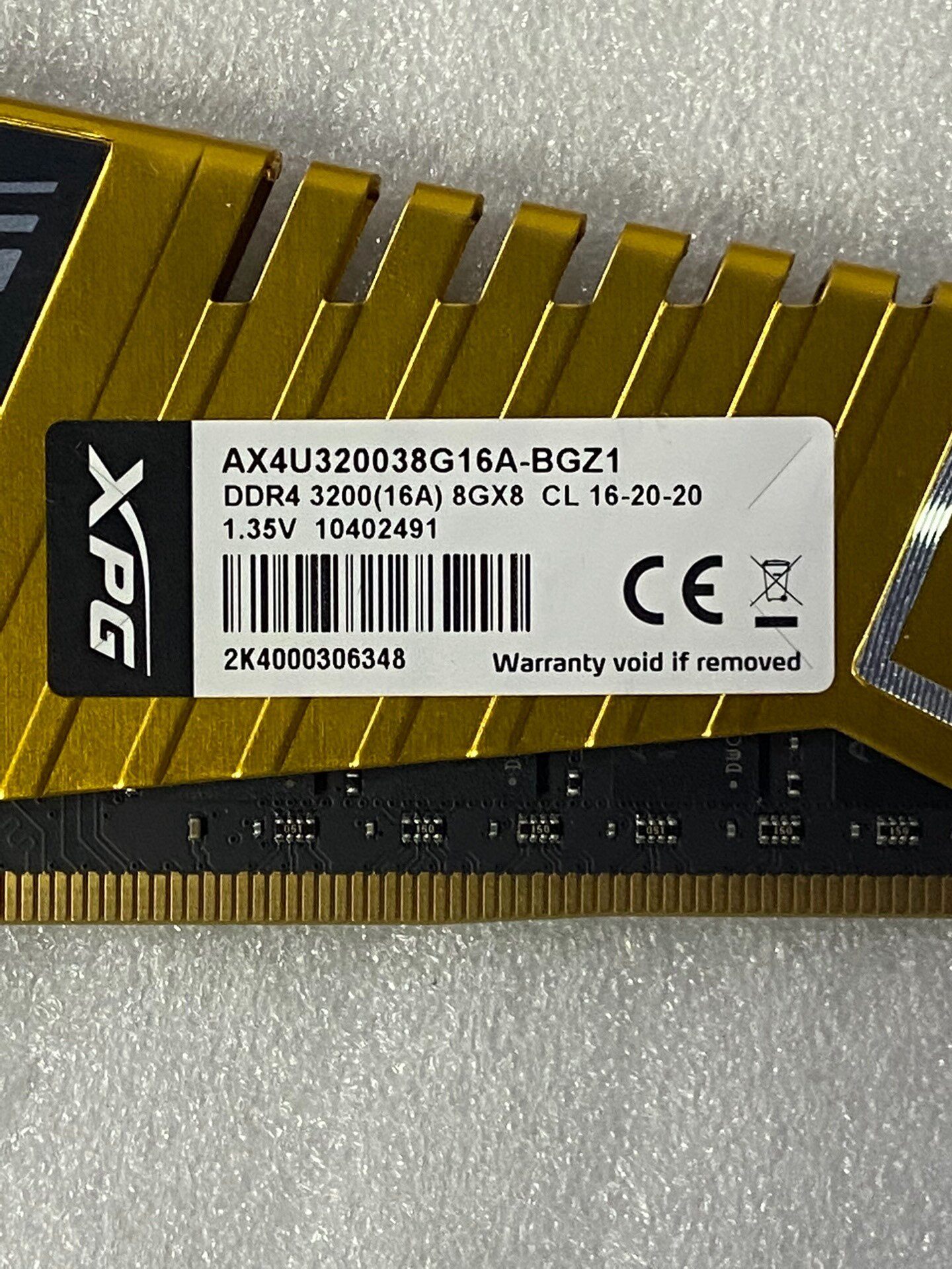 威刚 游戏威龙 z1 8g 3200台式机内存条 单条金色d