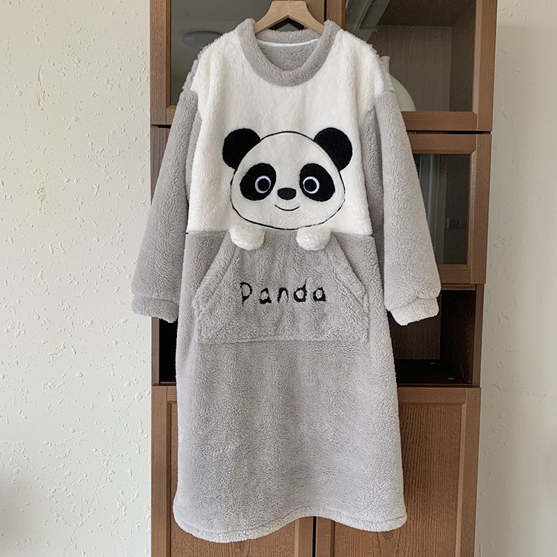 睡裙女秋冬季珊瑚绒少女