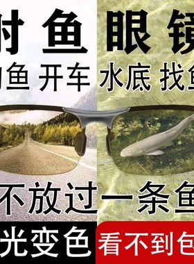 钓鱼眼镜看漂专用专业射鱼可见水下底三米偏光镜路亚开车墨镜男款