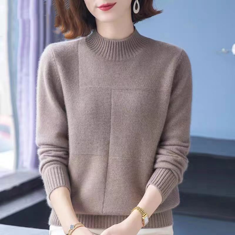 冬季毛衫加厚纯色半高领
