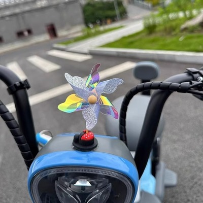 电动车小风车装饰摩托自行车治愈系车载饰品摆件小配件可爱创意