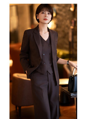 【花花粉丝专享】茶褐色高级感气质三件套-GCMP126