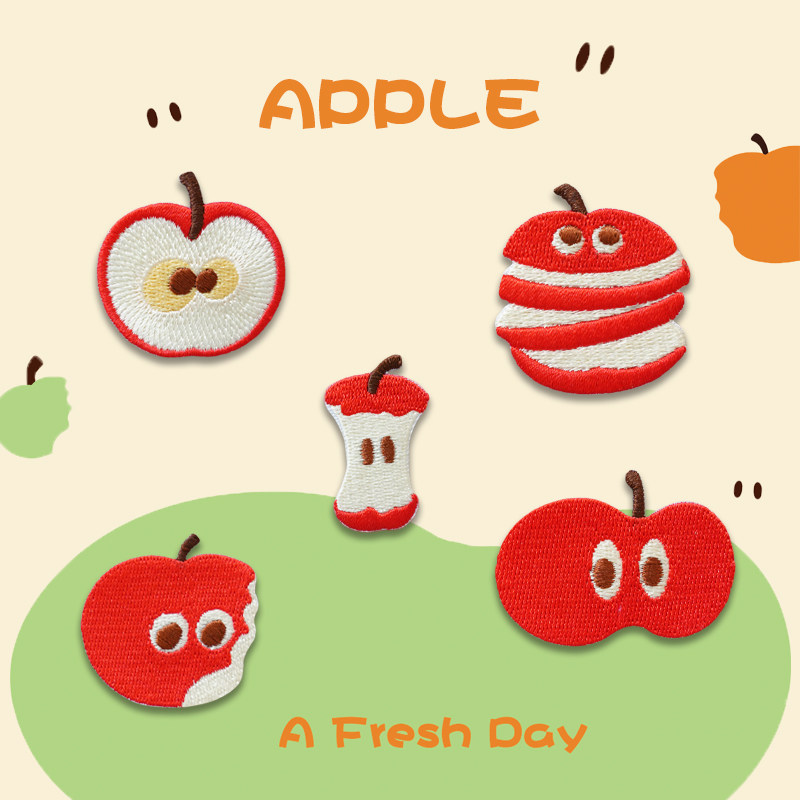 可爱大眼苹果刺绣布贴装饰diy衣服破洞补丁遮盖包包手账图案贴,居家布艺,布贴,淘宝优惠券,粉丝福利购,淘宝优惠卷