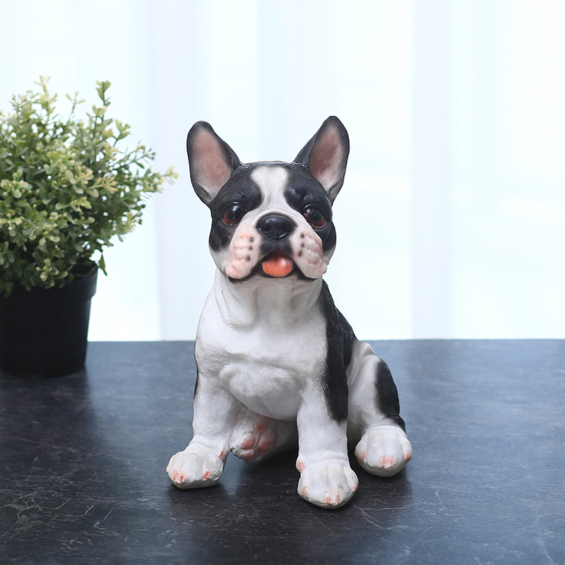 仿真动物法斗狗狗树脂摆件创意小礼品泰迪客厅门口摆设家居装饰品
