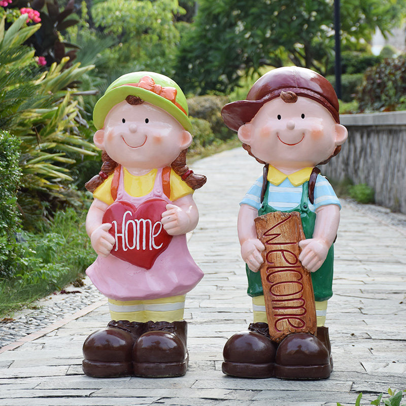 幼儿园卡通人物小孩雕塑商场美陈店门口迎宾摆件园林景观装饰小品