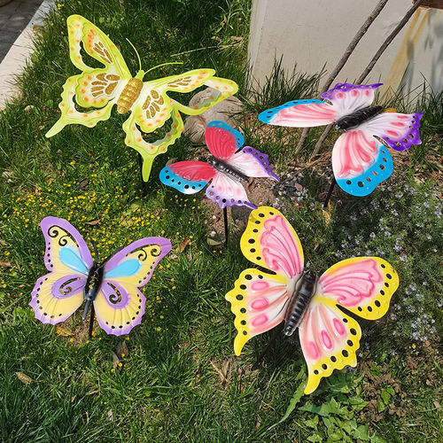 铁艺蝴蝶花园草坪插件亨竹