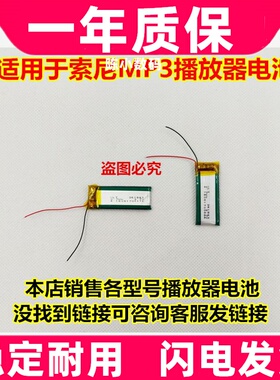 适用于索尼NWZ-B152  B162F B173 NWZ-B172F MP3锂电池香水瓶3.7V