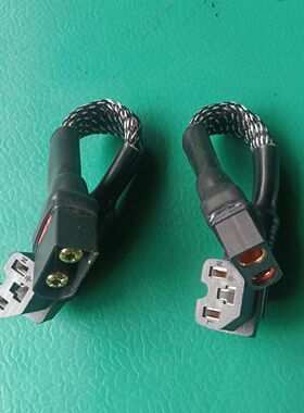 10平方电动车品字插头弯头转qs8-s加粗耐高温电源转换线连接线
