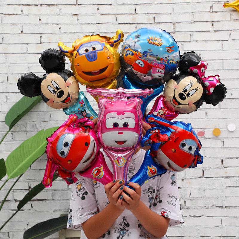 气球儿童卡通微商地推扫码活动小礼物街卖摆摊玩具铃铛手持球批發