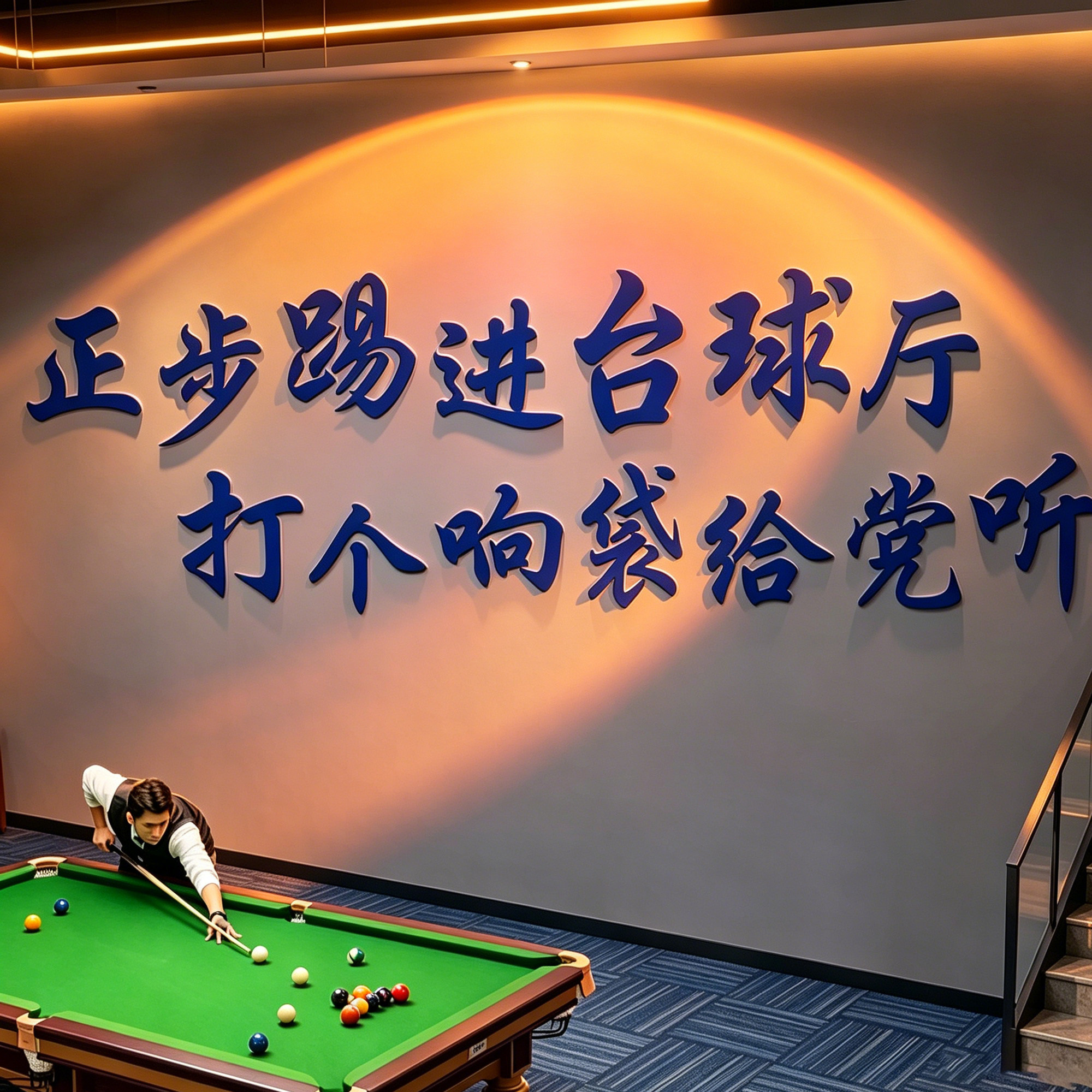 网红台球厅氛围布置桌球室形象墙标语俱乐部主题装饰文化墙贴画QT