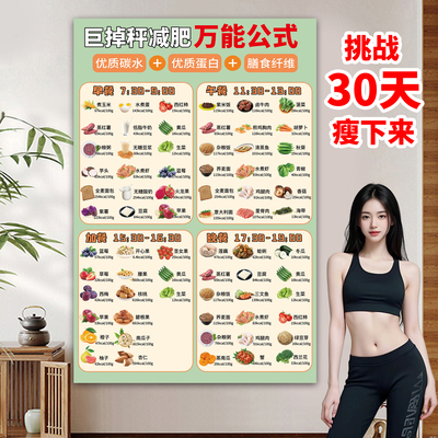 哲众减肥食谱挂图健康瘦身减肥