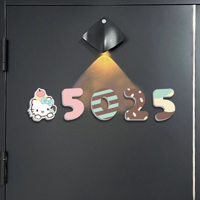 数字门牌号码牌家用多巴胺门口入户装饰民宿房间号标识牌创意高级立体可定制像素风卡通装饰墙贴亚克力牌子