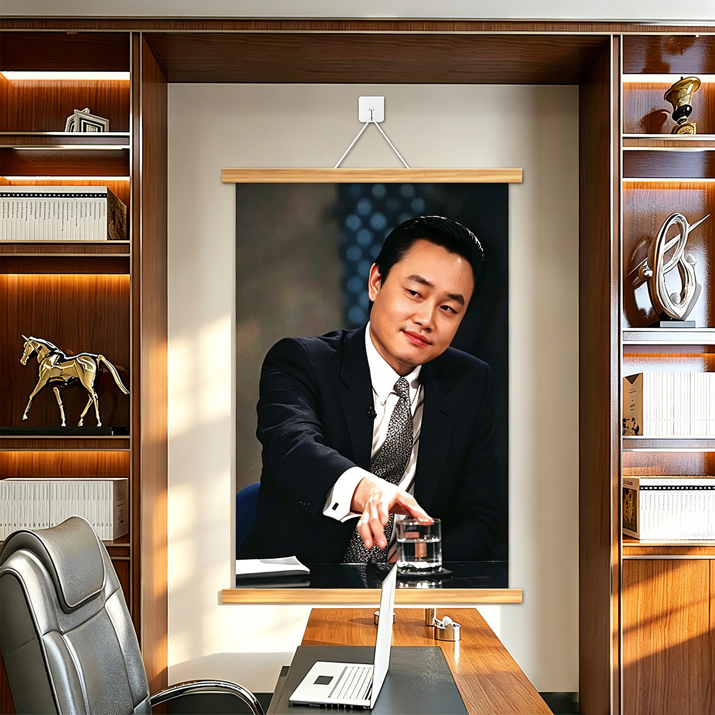 黄光裕海报图片商业传奇装饰画挂画办公室客厅玄关书房励志照片HB