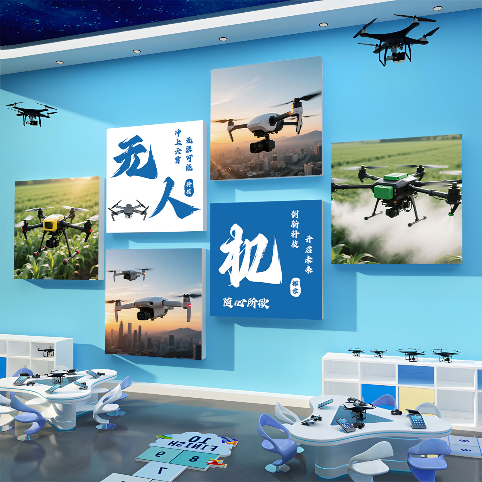 【极速发货】无人机科技班级装饰
