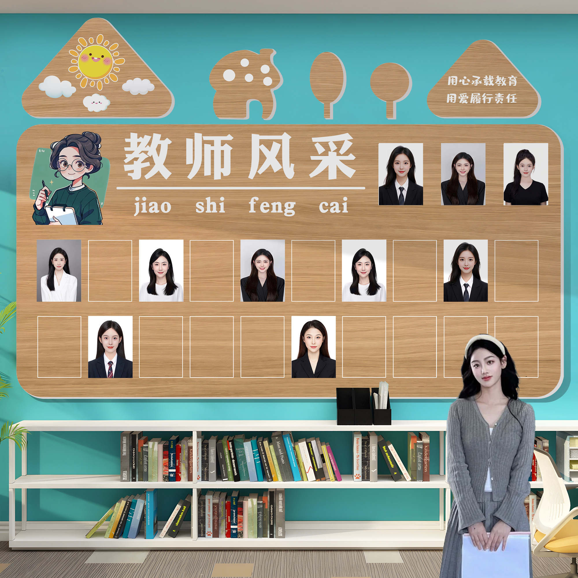 教师风采展示墙贴幼儿园走廊环创主题墙培训机构班级文化墙面装饰