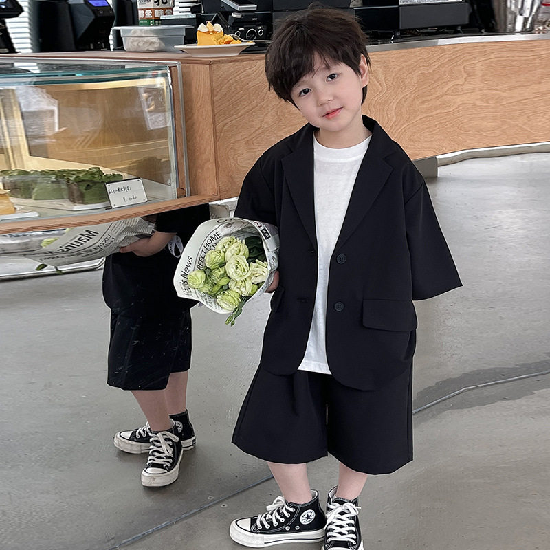 童装男童西装套装夏季2025新款痞帅儿童夏装男孩西服宝宝衣服薄款