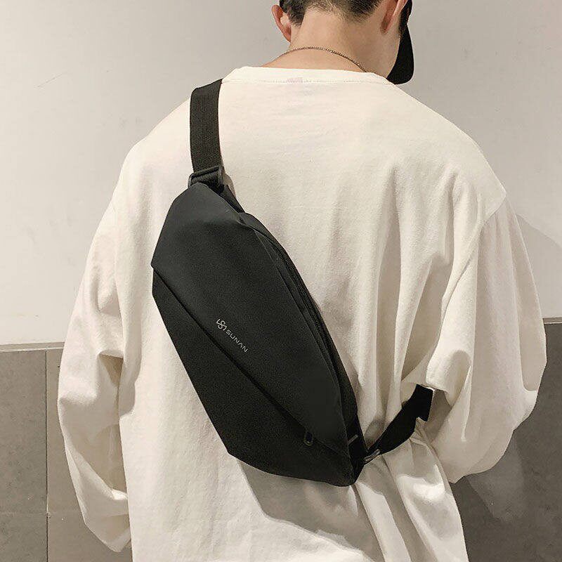 潮牌日系胸包士ins简约肩包腰包背包小挎包女帆布斜挎包包邮