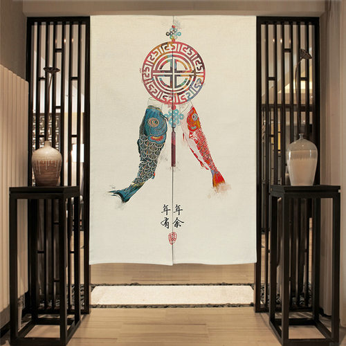 新中式复古布艺门帘合集家用厨房
