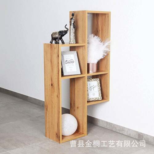 木质多格置物架背景墙装饰架学生书架隔板浮动架工艺品实木展示架