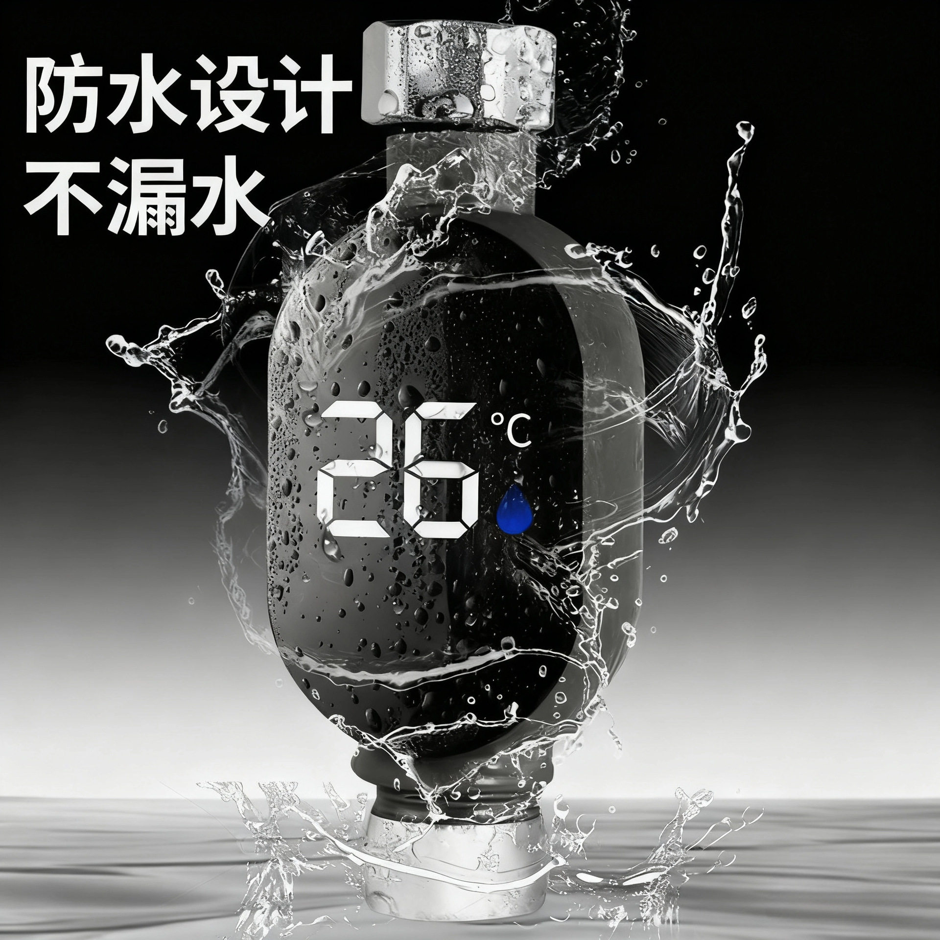 花洒通用温度计led显示婴儿
