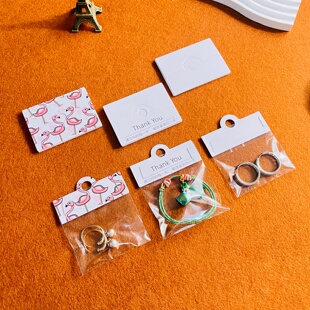 晨妤汀ThankYou火烈鸟小卡片首饰包装卡片感谢卡饰品吊牌头绳发圈