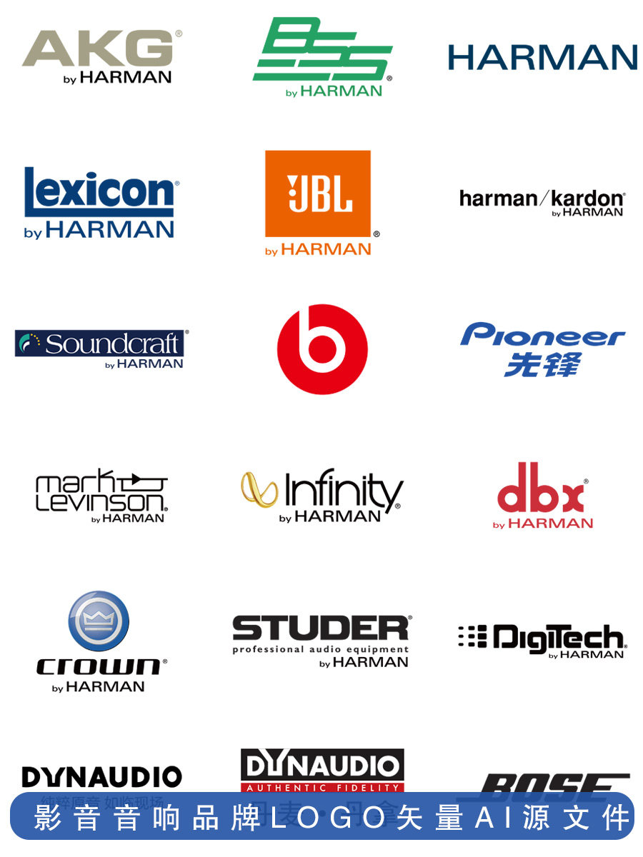丹拿先锋jbl雅马哈索尼音响品牌logo文件ai矢量eps格式png透明