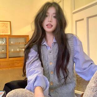 日系风格穿搭一整套装秋季温柔韩系针织马甲背心女学生衬衫半身裙