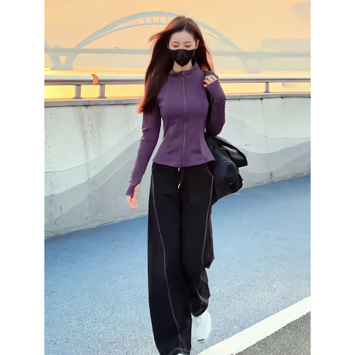 欧货休闲运动套装女2025新款春秋时尚洋气减龄跑步运动服两件套潮