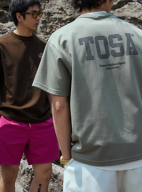 TANOXI T320 黄金新疆长绒棉 凉感机能棉美式复古消防印花短袖T恤