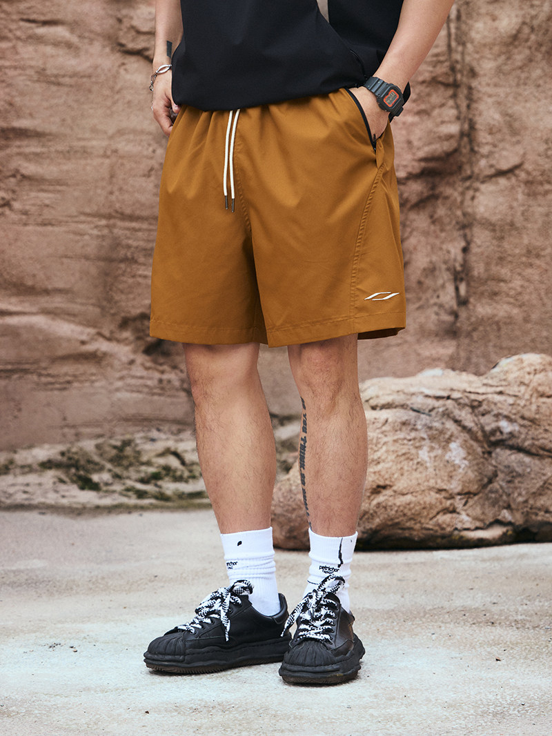 TANOXI P273 特氟龙 透气速干 刺绣 抗皱肌理感 休闲沙滩五分短裤