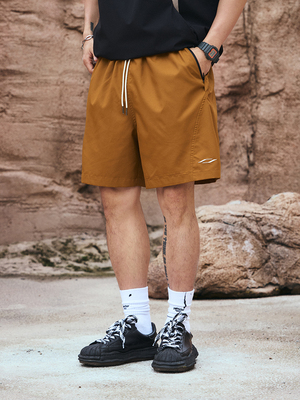 TANOXI P273 特氟龙 透气速干 刺绣 抗皱肌理感 休闲沙滩五分短裤