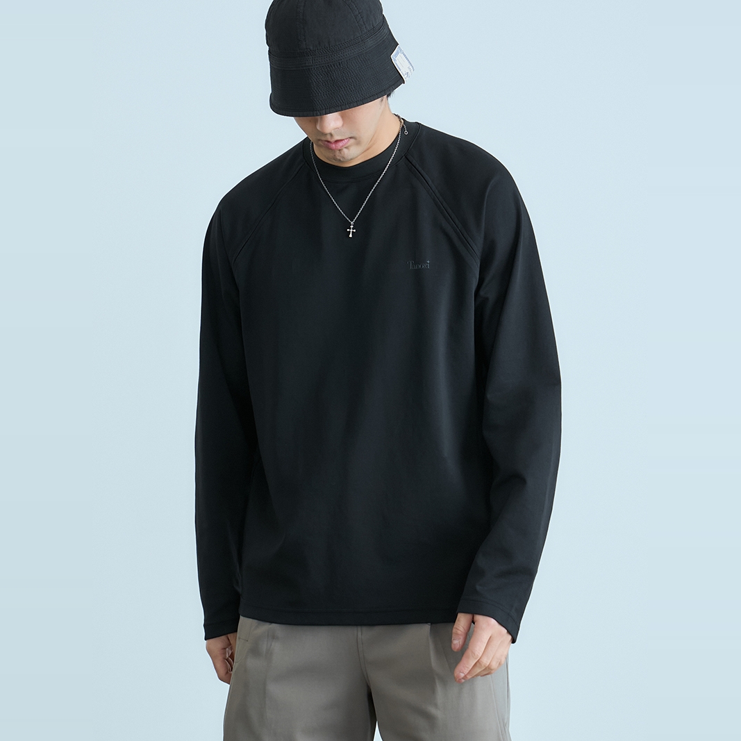 TANOXI解构拼缝印花长袖T恤