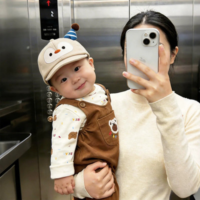 企鹅宝宝遮阳帽女宝男童春夏鸭舌帽小月龄薄款外出防晒棒球帽一岁