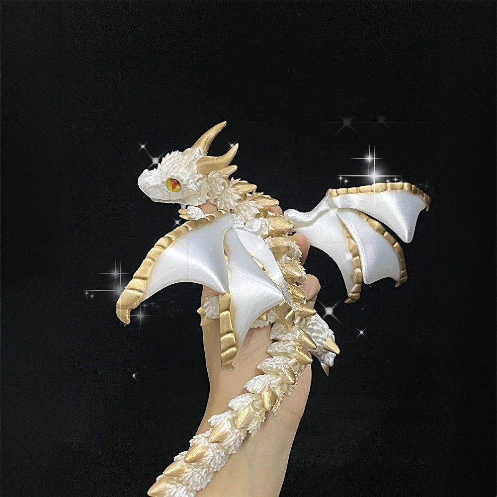 3d打印秦彻龙三d中国关节可动龙送儿童玩具仿真装饰摆件手工送礼