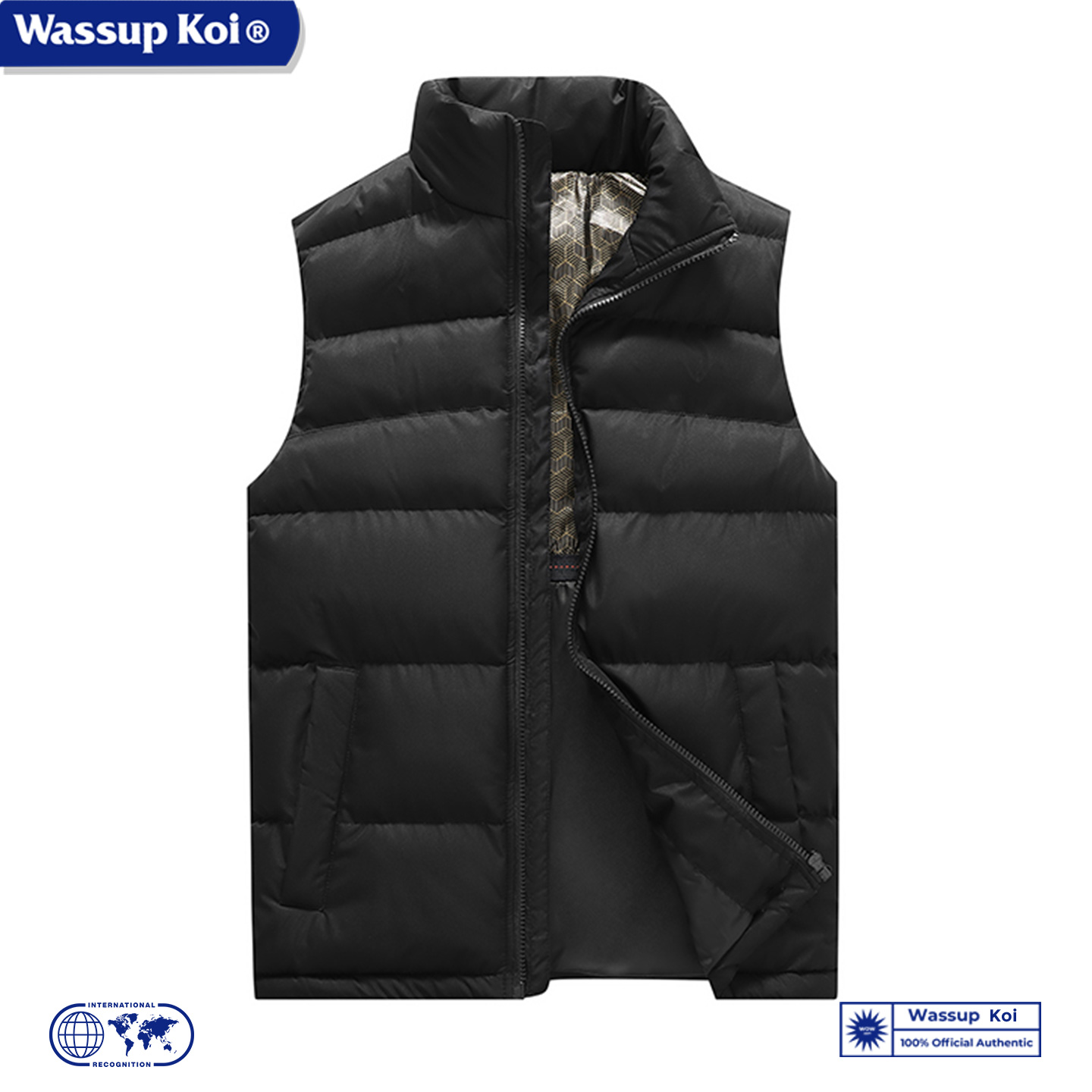 WASSUP羽绒马甲男士立领保暖背心