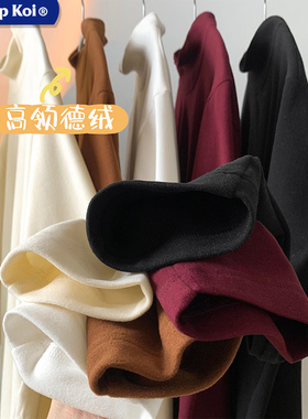 WASSUP ROCKY德绒加绒自发热半高领内搭打底衫冬季慵懒长袖卫衣男