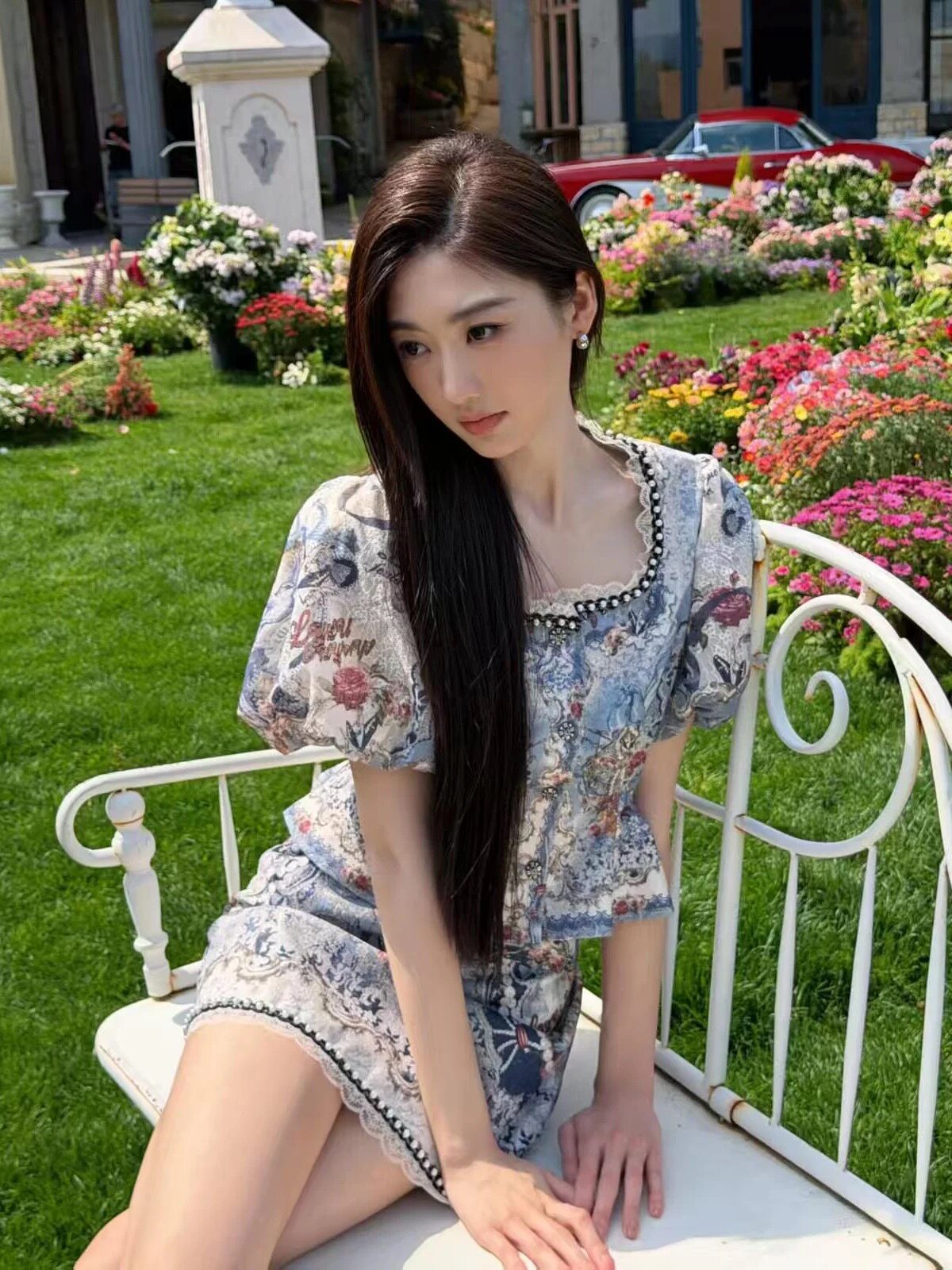 星妍露露2026夏新款甜美浪漫风荷叶边衬衫上衣套装