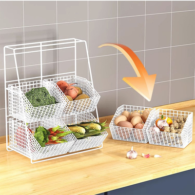 厨房置物架台面蔬菜水果收纳储物架子多功能多层用品大全收纳篮子